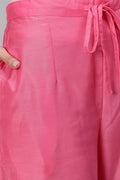 Women's Silk Tie & Dye Anarkali Kurta Trouser Dupatta Set