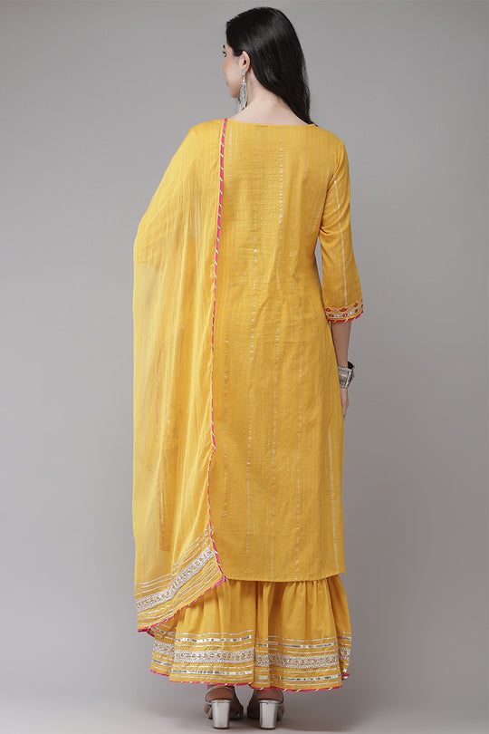 Women's Cotton Mustard Kurta Set