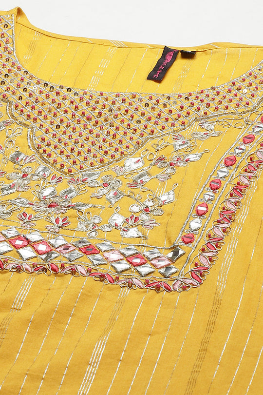 Women's Cotton Mustard Kurta Set