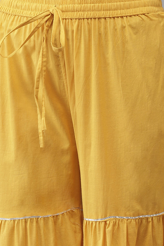 Women's Cotton Mustard Kurta Set