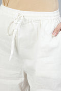Women's Off White High Slit Kurta With Trouser