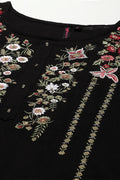 Women's Cotton Black & Off White Straight Kurta Trouser Set