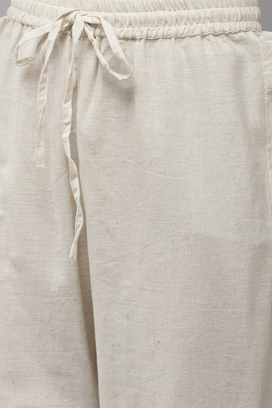 Women's Cotton Black & Off White Straight Kurta Trouser Set