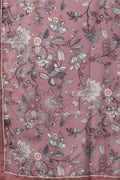 Women's Silk Blend Mauve Kurta Trouser Dupatta Set