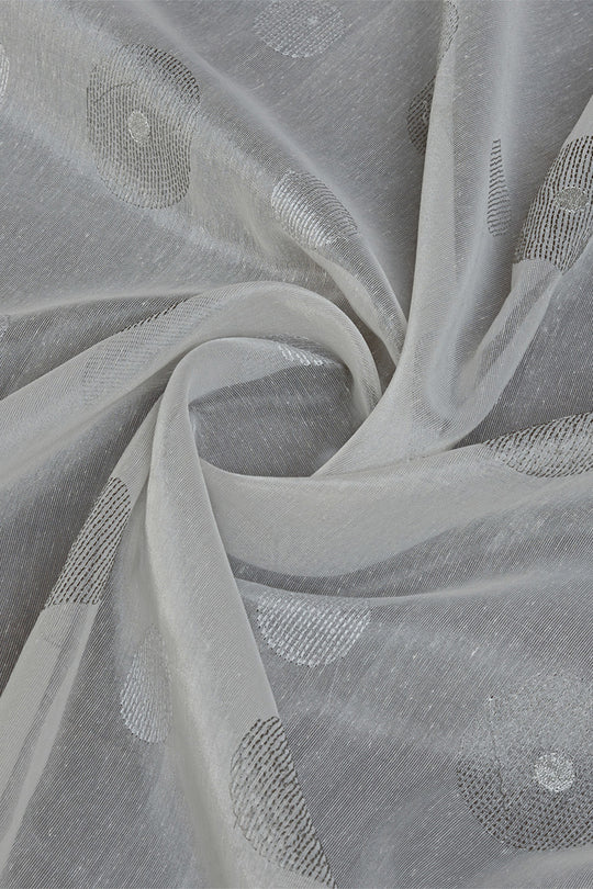 Grey Linen Blend Silk Saree With Blouse Piece