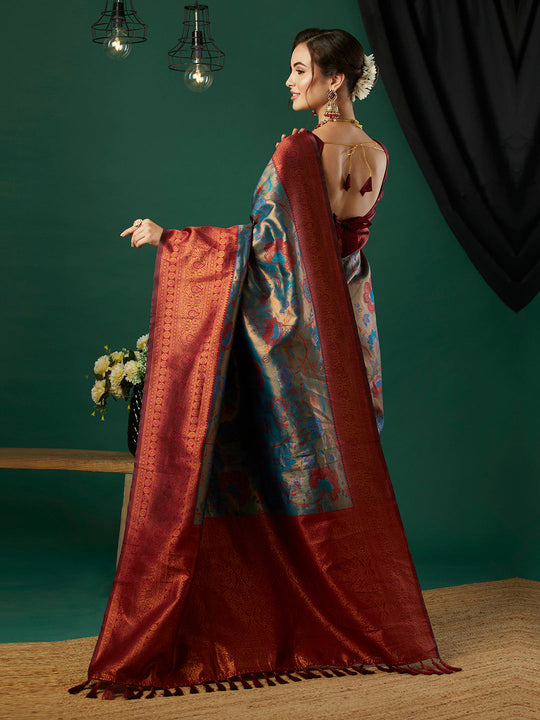 Banarasi Silk Saree With Blouse Piece