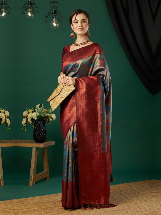 Banarasi Silk Saree With Blouse Piece