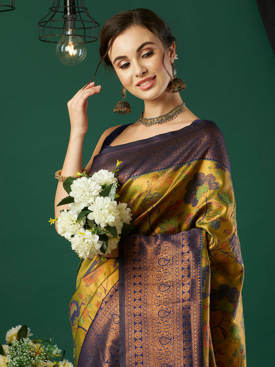 Banarasi Silk Saree With Blouse Piece