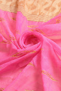 Pink Linen Blend Saree With Blouse Piece