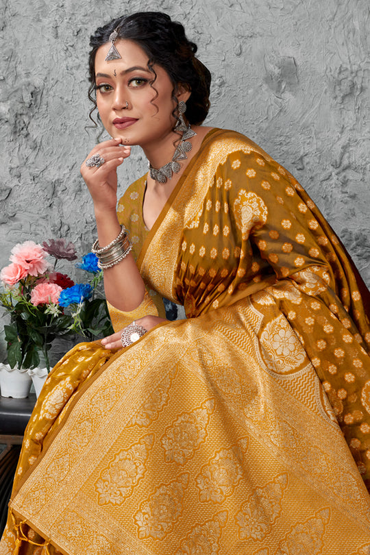 Bronze Brown Organza Saree