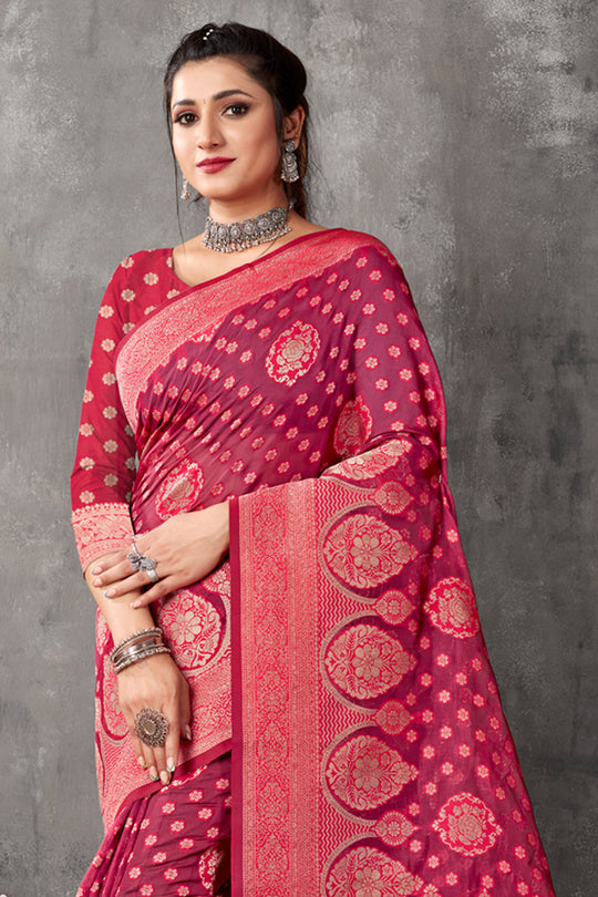 Slumber Pink Organza Saree