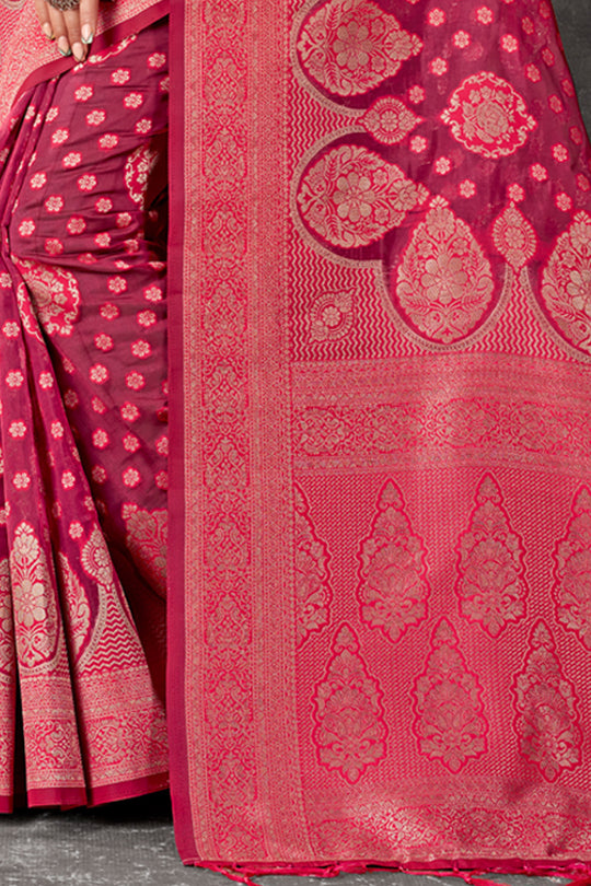 Slumber Pink Organza Saree