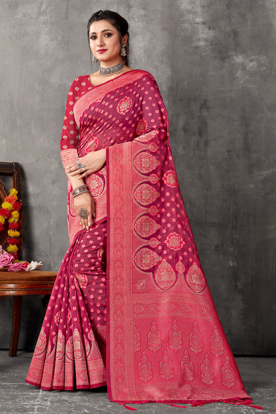 Slumber Pink Organza Saree