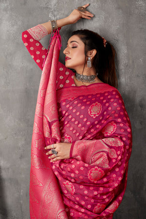 Slumber Pink Organza Saree