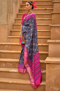 Indigo Blue Designer Silk Saree