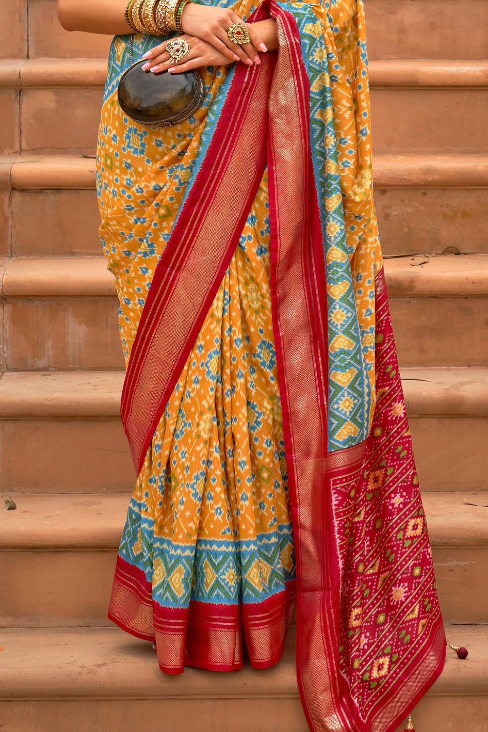 Yellow and purple - Kanchipuram Silk Saree