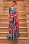 Magenta Pink Designer Silk Saree