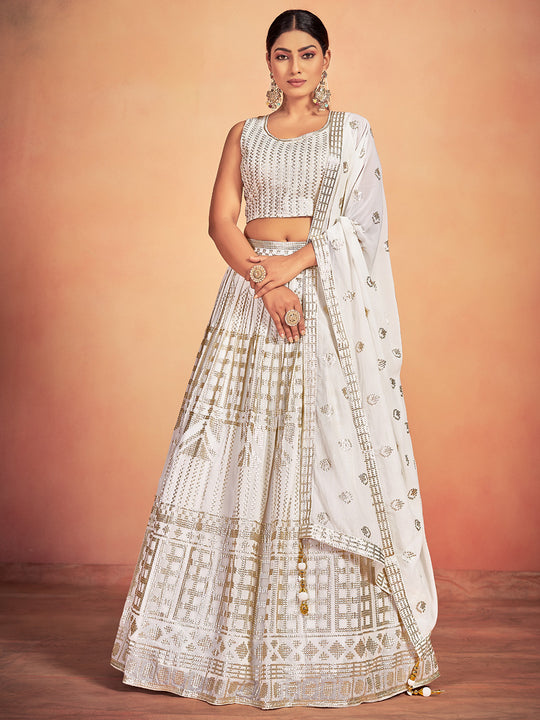 Pure White Lehenga Choli