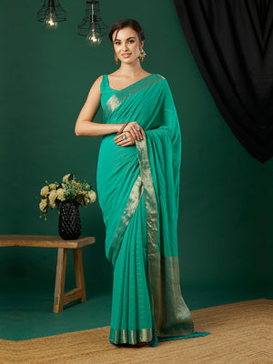 Chinon Silk Banarasi Silk Saree With Blouse Piece