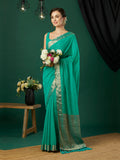 Chinon Silk Banarasi Silk Saree With Blouse Piece