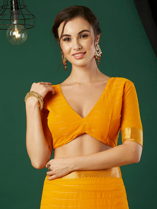 Chinon Silk Banarasi Silk Saree With Blouse Piece