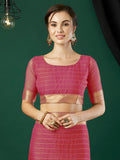 Chinon Silk Banarasi Silk Saree With Blouse Piece