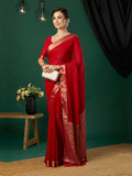 Chinon Silk Banarasi Silk Saree With Blouse Piece