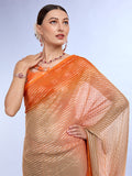 Orange & Yellow Weightless Saree With Blouse Piece