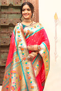 Tomato Red Paithani Saree