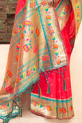 Tomato Red Paithani Saree