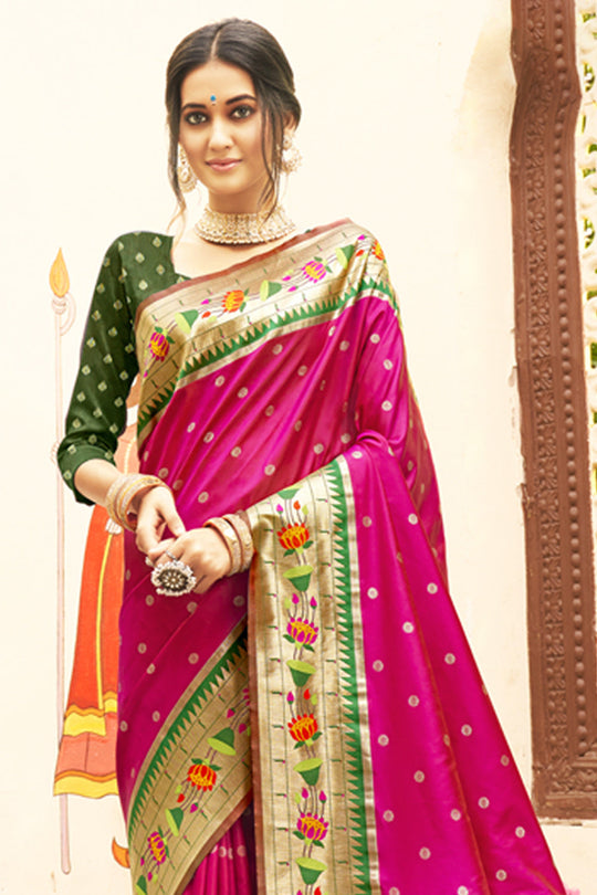 Magenta Pink Paithani Saree