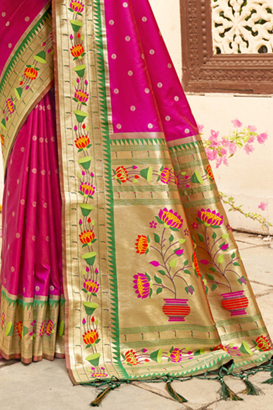 Magenta Pink Paithani Saree