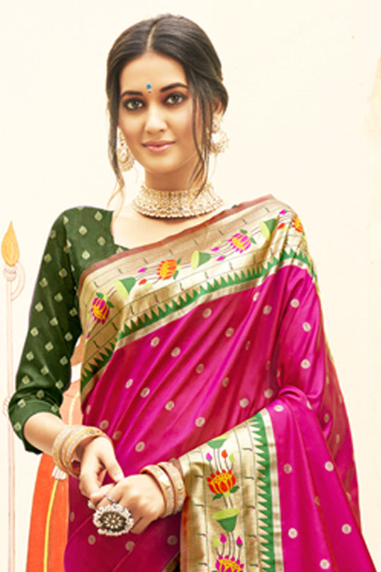 Magenta Pink Paithani Saree
