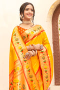 Turmeric Yellow Paithani Saree