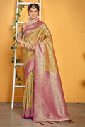 Tan Beige Banarasi Saree