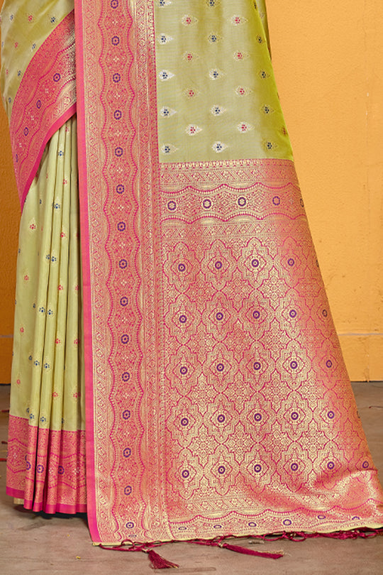Sage Green Banarasi Saree