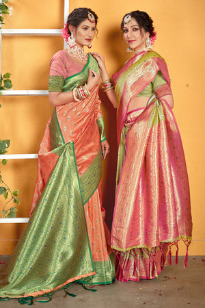 Sage Green Banarasi Saree