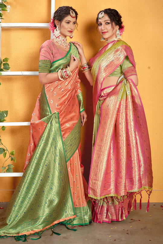 Sage Green Banarasi Saree