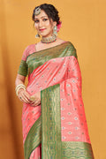 Thulian Pink Banarasi Saree