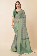 Green Dola Silk Ethnic Motifs Zari Saree