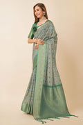 Green Dola Silk Ethnic Motifs Zari Saree