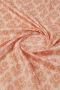 Peach Dola Silk Ethnic Motifs Woven Design Zari Saree