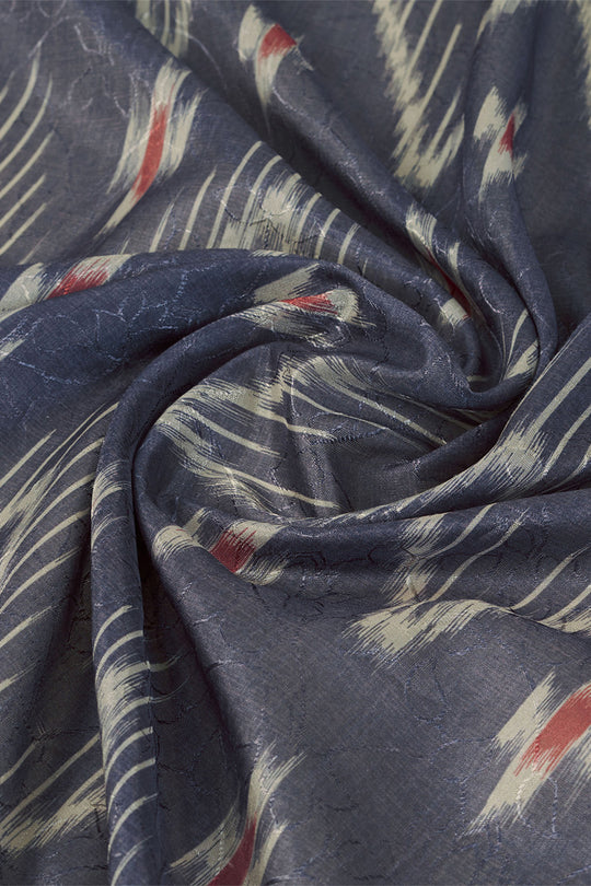 Blue Dola Silk Ethnic Motifs Printed Saree With blouse Piece