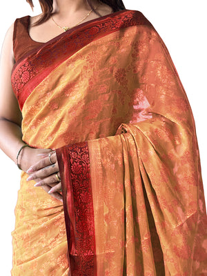 Georgette Banarasi Silk Ready to Wear Saree With Blouse Piece
