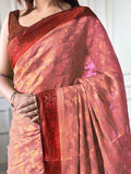 Georgette Banarasi Silk Ready to Wear Saree With Blouse Piece