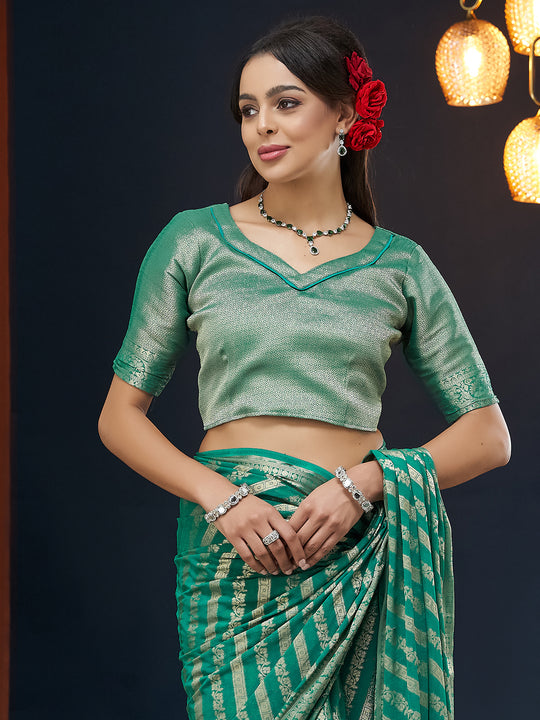 Georgette Banarasi Silk Saree With Blouse Piece