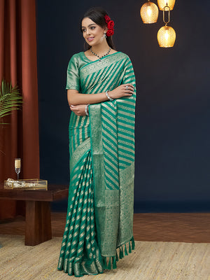 Georgette Banarasi Silk Saree With Blouse Piece