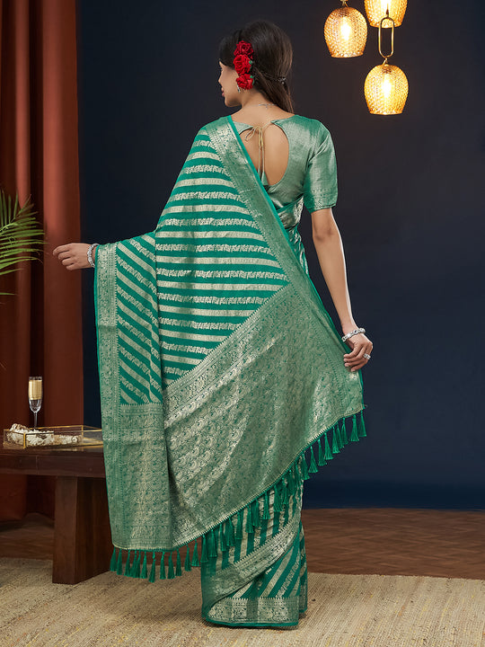 Georgette Banarasi Silk Saree With Blouse Piece
