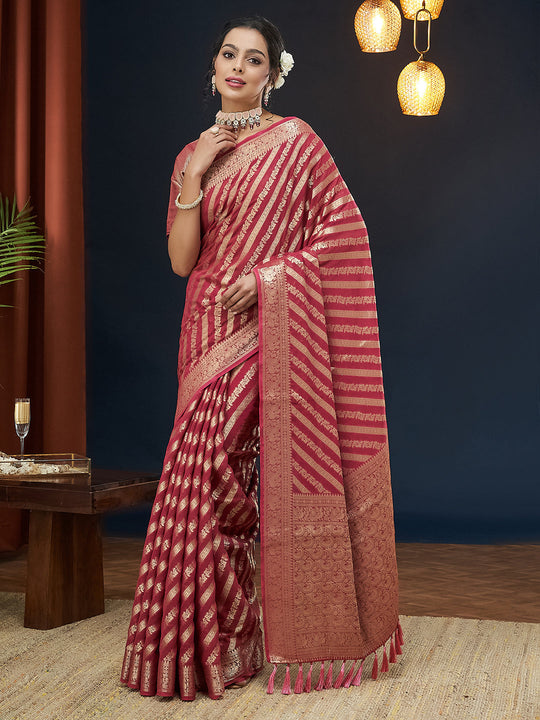 Georgette Banarasi Silk Saree With Blouse Piece