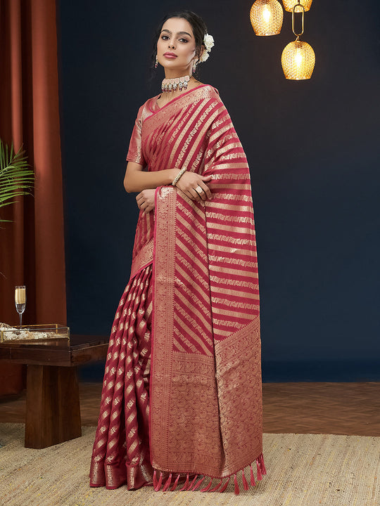 Georgette Banarasi Silk Saree With Blouse Piece